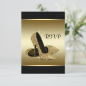 Zwart Goud Hoge Hak Schoen RSVP (Staand voorkant)