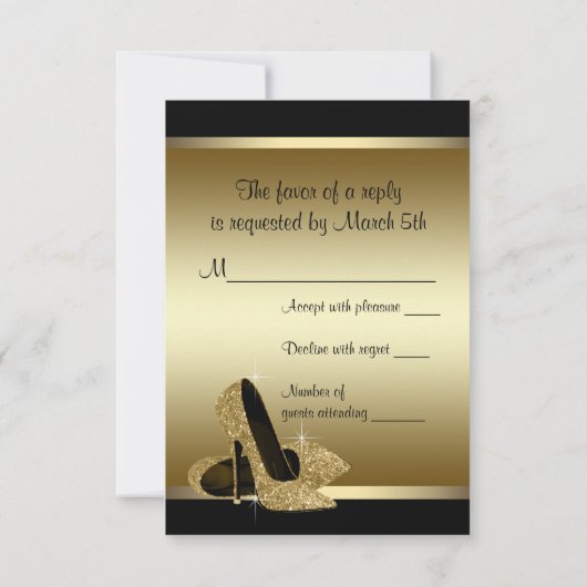 Zwart Goud Hoge Hak Schoen RSVP (Achterkant)