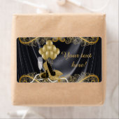 Zwart Goud Hoge Hak Schoen Water Fles Labels (Insitu)