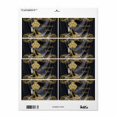 Zwart Goud Hoge Hak Schoen Water Fles Labels (Full Sheet)