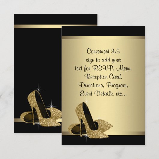 Zwart Goud Hoge Hakken RSVP (Voorkant / Achterkant)