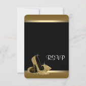 Zwart Goud Hoge Hakken RSVP Kaartje (Achterkant)