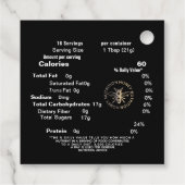 Zwart Goud Honing Voeding Feiten Label Queen Bee (Achterkant)