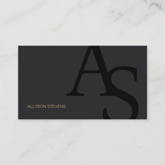 Zwart Goud Initialen Logo Make-up Artiest QR Code Visitekaartje (Voorkant)