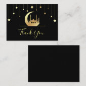 Zwart Goud Islamitische Dankjewel Kaart Notitiekaartje (Voorkant / Achterkant)