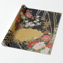 Zwart Goud Japans Kimono Bloemen Decoupage Gift
