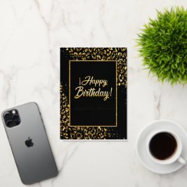 Zwart Goud & Jewel Leopard Briefkaart