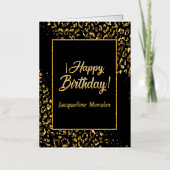 Zwart Goud & Jewel Leopard Briefkaart (Voorkant)