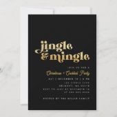 Zwart & Goud Jingle Mingle Modern Kerstfeest Kaart (Voorkant)