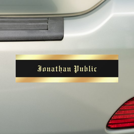 Zwart goud kalligrafie tekst nostalische sjabloon bumpersticker (Op auto)