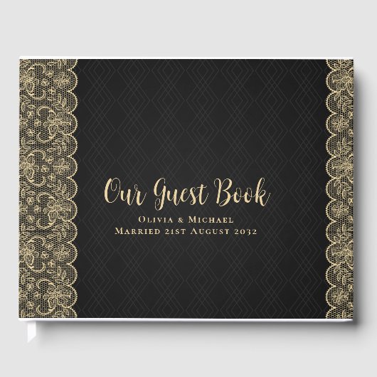 Zwart Goud Kant Gastenboek (Voorkant)