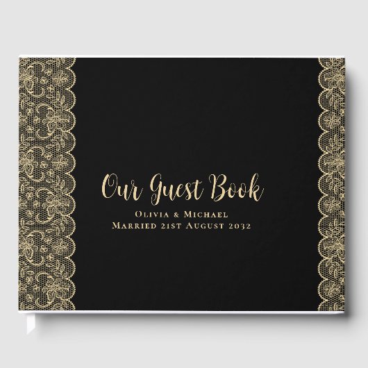 Zwart Goud Kant Gastenboek (Voorkant)