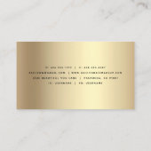 Zwart goud kapsalon make-up artiest luxe modern visitekaartje (Achterkant)