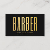 Zwart & Goud Kapsalon Minimalistisch  Visitekaartje (Voorkant)