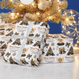 Zwart Goud Kerst Afbeeldingen Cadeaupapier