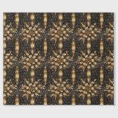 Zwart & Goud Kerst Grunge Cadeaupapier (Vlak)