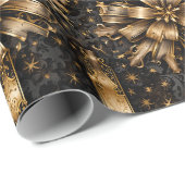 Zwart & Goud Kerst Grunge Cadeaupapier (Rol Hoek)