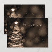 Zwart & Goud Kerst Huwelijk Bedankbriefje Bedankkaart (Voorkant / Achterkant)