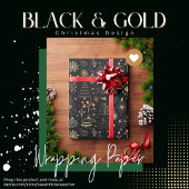 Zwart & Goud Kerst Ontwerp Wrapping Papier
