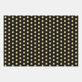 Zwart Goud Kerst Patroon Inpakpapier Vel (Voorkant 2)