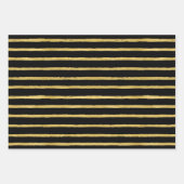 Zwart Goud Kerst Patroon Inpakpapier Vel (Voorkant)