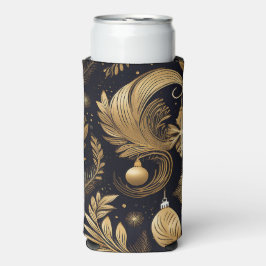 ZWART & GOUD KERSTFEEST BLADEREN SELTZER BLIKJESKOELER
