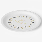 Zwart Goud Kerstmis Fa La ID1009 Papieren Bordje (Gekanteld)