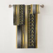 Zwart Goud Kerstmis Fa La Patroon # 27 ID1009 Bad Handdoek (Insitu)