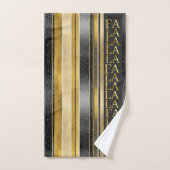 Zwart Goud Kerstmis Fa La Patroon # 27 ID1009 Bad Handdoek (Handdoek)