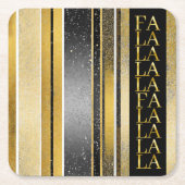 Zwart Goud Kerstmis Fa La Patroon # 27 ID1009 Kartonnen Onderzetters (Voorkant)