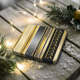 Zwart Goud Kerstmis Fa La Patroon # 27 ID1009 Kartonnen Onderzetters