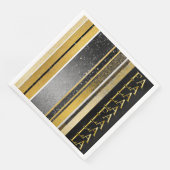 Zwart Goud Kerstmis Fa La Patroon # 27 ID1009 Servet (Hoek)