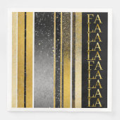 Zwart Goud Kerstmis Fa La Patroon # 27 ID1009 Servet (Voorkant)