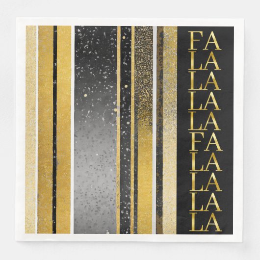 Zwart Goud Kerstmis Fa La Patroon # 27 ID1009 Servet (Voorkant)