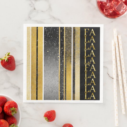 Zwart Goud Kerstmis Fa La Patroon # 27 ID1009 Servet (Insitu)