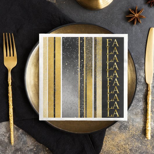 Zwart Goud Kerstmis Fa La Patroon # 27 ID1009 Servet