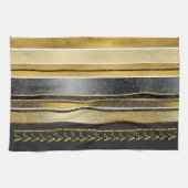 Zwart Goud Kerstmis Fa La Patroon # 27 ID1009 Theedoek (Horizontaal)