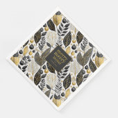 Zwart Goud Kerstmis Merry Pattern#21 ID1009 Servet (Hoek)