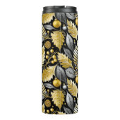 Zwart Goud Kerstmis Merry Pattern#22 ID1009 Thermosbeker (Achterkant)