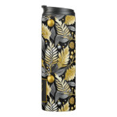 Zwart Goud Kerstmis Merry Pattern#22 ID1009 Thermosbeker (Geroteerd rechts)