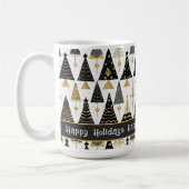 Zwart Goud Kerstmis Merry Pattern#25 ID1009 Koffiemok (Links)