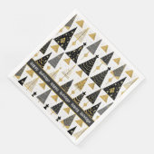 Zwart Goud Kerstmis Merry Pattern#25 ID1009 Servet (Hoek)