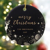 Zwart Goud Kerstmis Modern Elegant Feestelijk Unie Keramisch Ornament