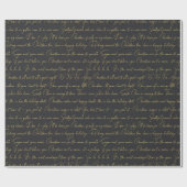 Zwart Goud Kerstmis Typografie Patroon#36 ID1009 Cadeaupapier (Vlak)