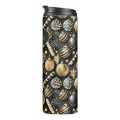 Zwart Goud Kerstmispatroon#12 ID1009 Thermosbeker (Geroteerd rechts)