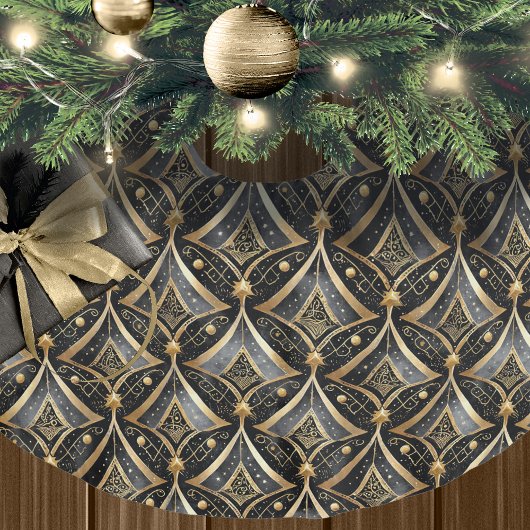 Zwart Goud Kerstmispatroon#15 ID1009 Kerstboom Rok