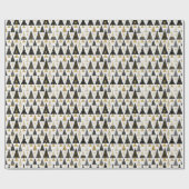 Zwart Goud Kerstmispatroon#25 ID1009 Cadeaupapier (Vlak)