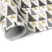 Zwart Goud Kerstmispatroon#25 ID1009 Cadeaupapier (Rol Hoek)