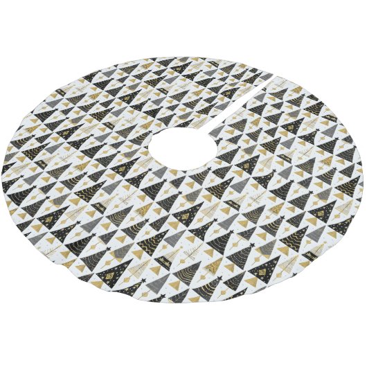 Zwart Goud Kerstmispatroon#25 ID1009 Kerstboom Rok (Gekanteld)