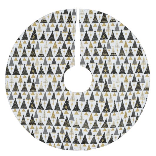 Zwart Goud Kerstmispatroon#25 ID1009 Kerstboom Rok (Voorkant)